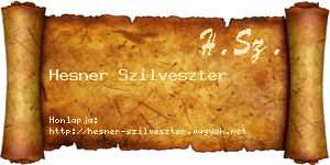 Hesner Szilveszter névjegykártya